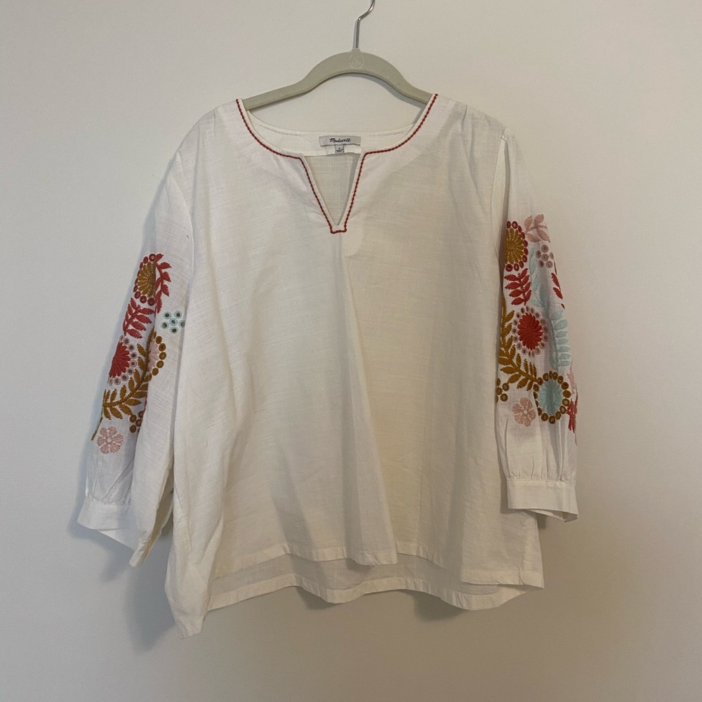 Madewell Blouse with flower embroidery size L